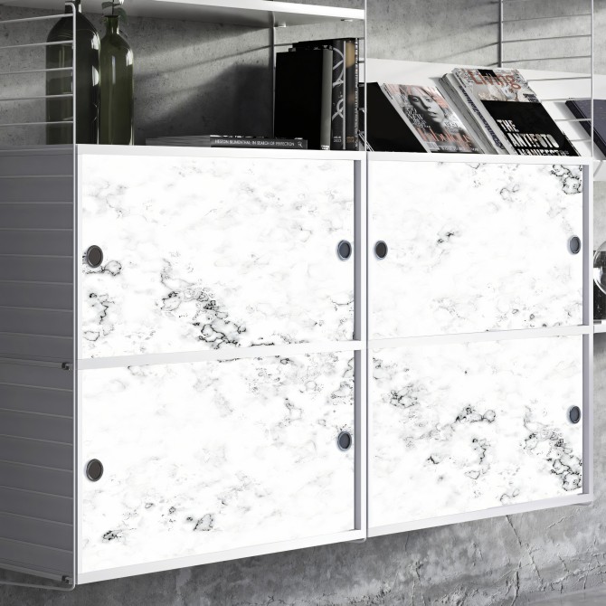Vinyl of white marble textures for filing cabinet decorations