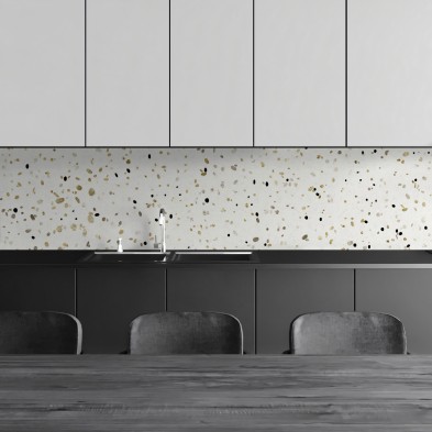 Terrazo Africano. Vinilo lavable autoadhesivo opaco para muebles, paredes, suelos frente copete cocina. Lokoloko