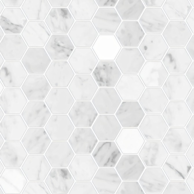 Mosaico hexagonal mármol gris - vinilo lavable autoadhesivo detalle textura