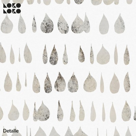 Drops 2. Papel pintado ecológico autoadhesivo texturizado para paredes de salon y comedor. Lokoloko