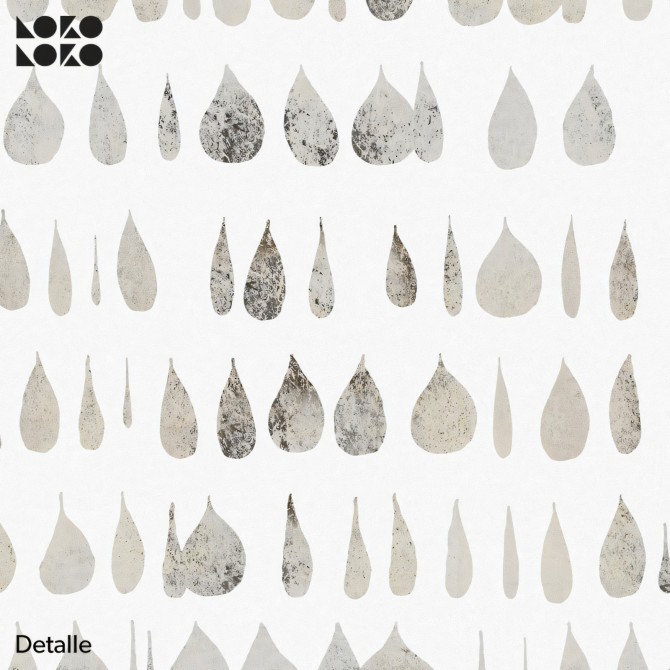 Drops 2. Papel pintado ecológico autoadhesivo texturizado sin pvc para paredes y superficies lisas. Lokoloko