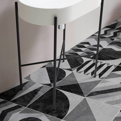 geometría vintage oscura - vinilo para suelos autoadhesivo lavable opaco para baños, cocinas