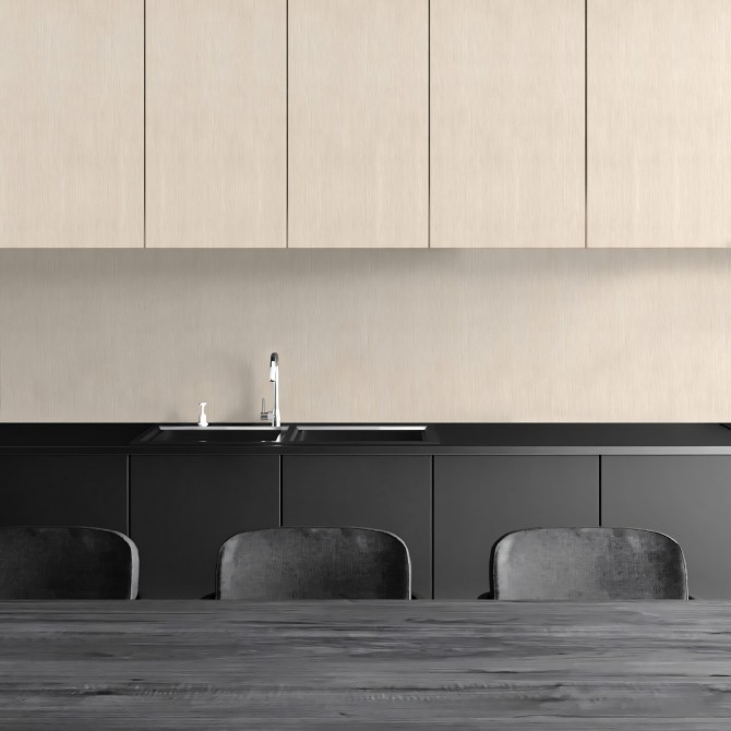 Maple wood vinyl for wrapping furniture and kitchen walls, beige, water resistant, fireproof, opaque. Lokoloko