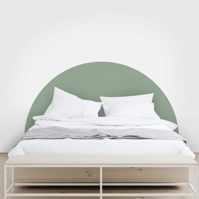 Cabecero semicírculo verde pálido - vinilo autoadhesivo lavable opaco para paredes y muebles