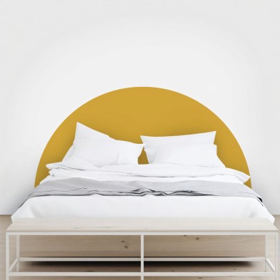 Headboard semicircle mustard - Washable self-adhesive vynil for furniture and walls
