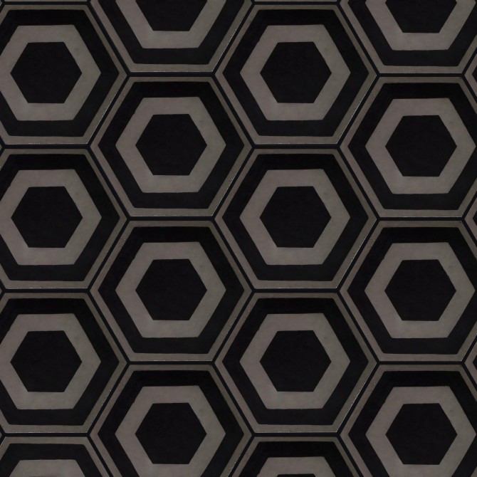 Hexagonal Ceramic Pattern 4. Detail Washable self-adhesive vinyl for furniture & walls. Lokoloko