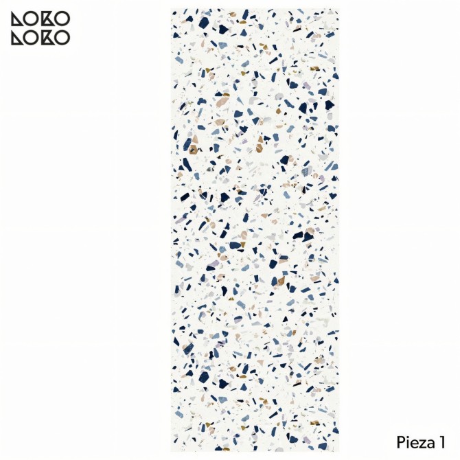 Terrazo Oscuro - Papel de pared autoadhesivo ecológico sin PVC. DIY en recibidores, salones, dormitorios