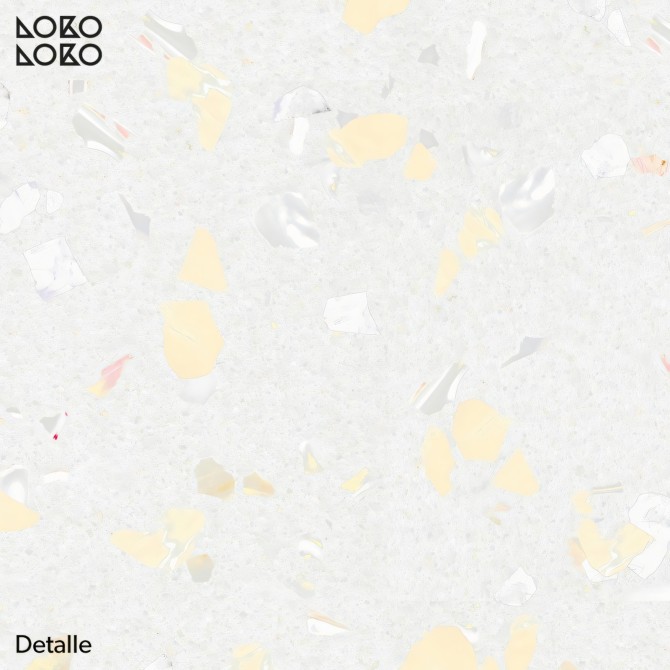 Terrazo amarillo claro - Papel de pared autoadhesivo ecológico sin PVC. DIY en recibidores, salones, dormitorios