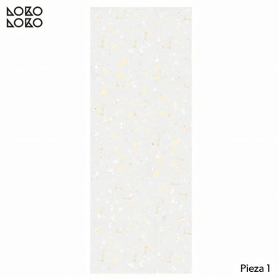 Terrazo amarillo claro - Papel de pared autoadhesivo ecológico sin PVC. DIY en recibidores, salones, dormitorios