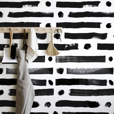 Brush lineal dots. Papel pintado ecológico autoadhesivo texturizado para paredes lisas en recibidores o entradas de casa.