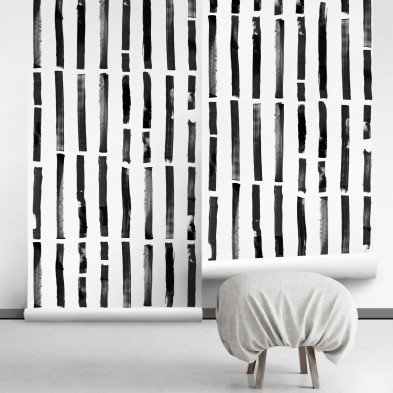 Brush vertical. Papel pintado ecológico autoadhesivo texturizado para paredes lisas en recibidores o entradas de casa. Lokoloko