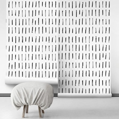 Brush vertical mini. Papel pintado ecológico autoadhesivo texturizado sin pvc para paredes y superficies lisas. Lokoloko