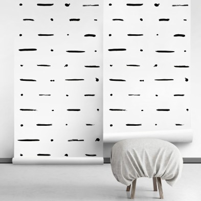 Mudcloth Paint. Papel pintado ecológico autoadhesivo texturizado sin pvc para paredes y superficies lisas. Lokoloko