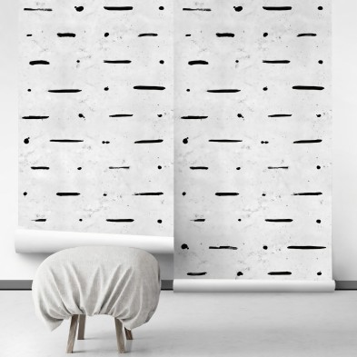 Mudcloth Paint Concrete. Papel pintado ecológico autoadhesivo texturizado sin pvc para paredes y superficies lisas. Lokoloko