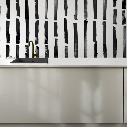 Brush vertical. Washable, texture vinyl, eco-friendly inks, water resistant, antibacterial for tiles and backslash Kitchen.