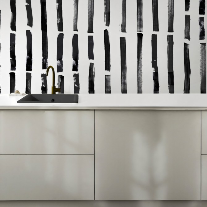 Brush vertical. Washable, texture vinyl, eco-friendly inks, water resistant, antibacterial for tiles and backslash Kitchen.