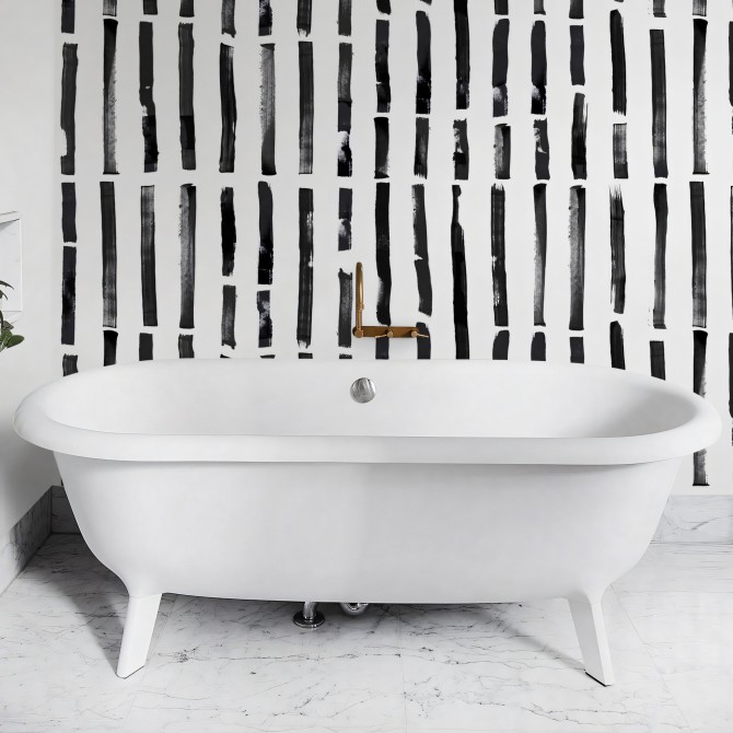 Brush Vertical. Vinilo lavable texturizado, resistente al agua, antibacterias para paredes de bañeras. Lokoloko