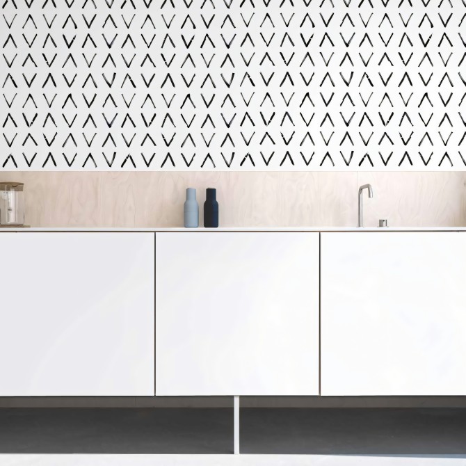 Mudcloth Africano Mini. Vinilo lavable, tintas ecologicas, resistente al agua, antibacterias para forrar muebles y paredes.