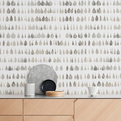 Drops 2. Washable, texture vinyl, eco-friendly inks, opaque, antibacterial for hall walls. Lokoloko