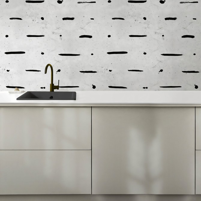 Mudcloth Paint Concrete. Washable, vinyl, eco-friendly inks, water resistant, antibacterial for tiles and backslash Kitchen.