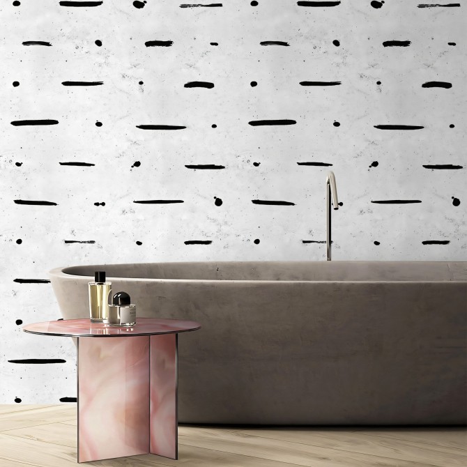 Mudcloth Paint Concrete. Washable, waterproof, antibacterial, texture vinyl for bathtub walls. Lokoloko