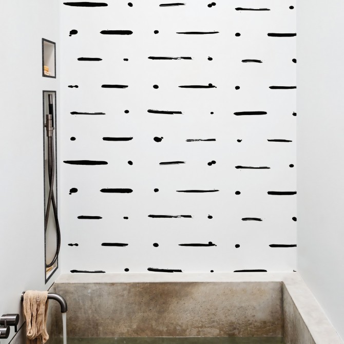 Mudcloth Paint. Washable, waterproof, antibacterial, texture vinyl for bathtub walls. Lokoloko