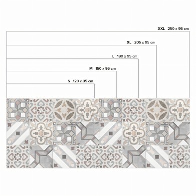 Mosaico de baldosas hidráulicas 5. Vinilo, tintas ecologicas, resistente al agua, antibacterias para forrar muebles y paredes.