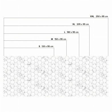 Azulejos hexagonales de mármol blanco (mini) - Medidas