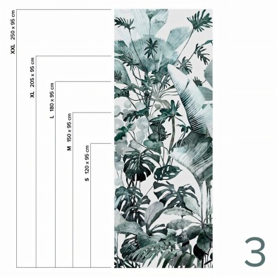 Tropicalia - Pieza 3 - Mural de vinilo autoadhesivo lavable para forrar paredes