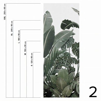 Botanical Garden - Piece 2 - leaves of banana trees, palms, monsteras. Washable vinyl self-adhesive wall furniture