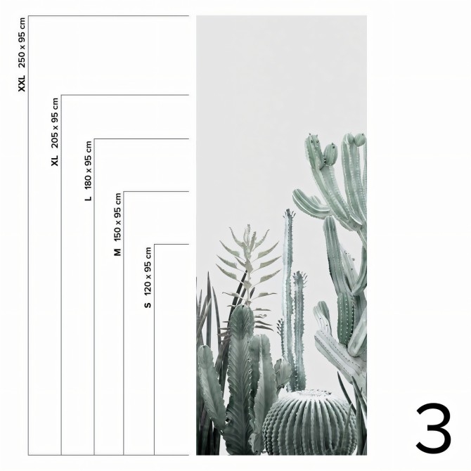Cactarium- piece 3 - Washable self-adhesive vinyl for walls kitchen and furniture bathroom
