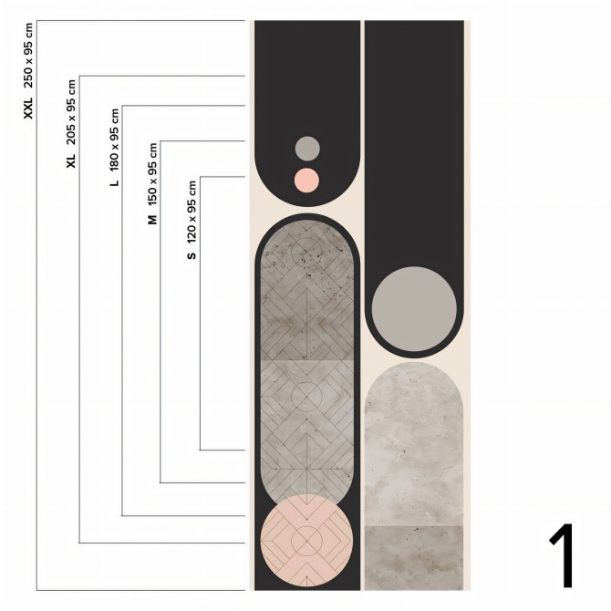 Gran Gatsby - Pieza 1 - Formas geométricas. Vinilo autoadhesivo ecolígoc opaco lavable. Lokoloko