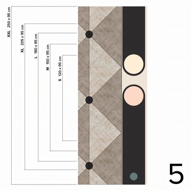 Gran Gatsby - Pieza 5 - Formas geométricas. Vinilo autoadhesivo ecolígoc opaco lavable. Lokoloko
