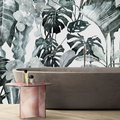 Tropicalia vinilo lavable autoadhesivo opaco para muebles y paredes baño aseo ducha lavabo bañera