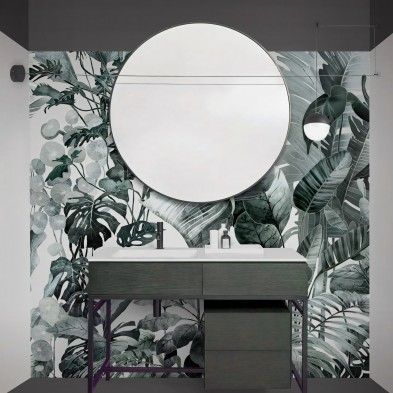 Tropicalia vinilo lavable autoadhesivo opaco para muebles y paredes baño aseo ducha lavabo bañera