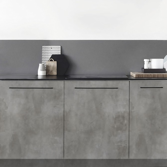Hormigón Gris Oscuro. Vinilo autoadhesivo lavable opaco para forrar puertas de cocinas. Lokoloko