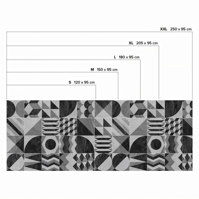 Geometria vintage oscura - Medidas