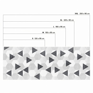 Grey nordic hexagons - Sizes