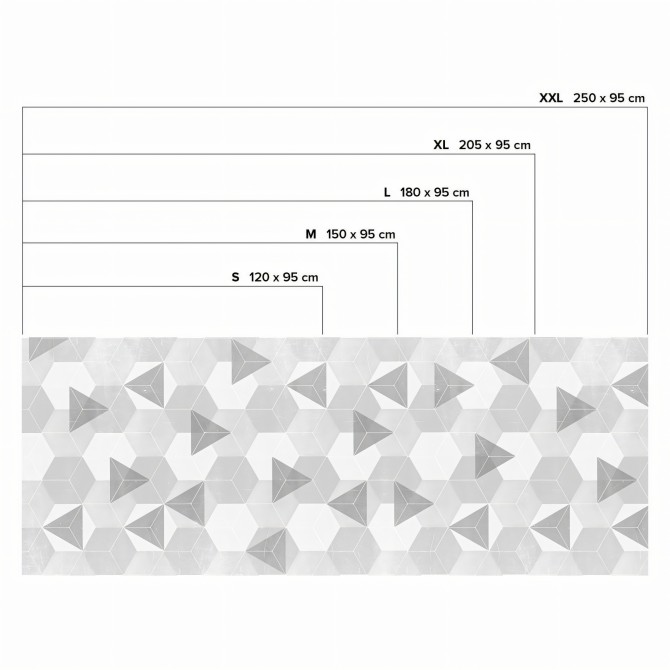 Hexágonos nórdicos gris claro - Medidas