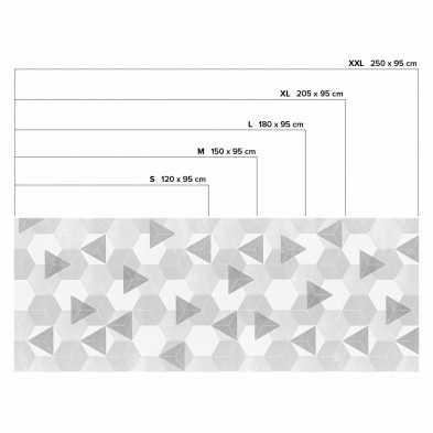 Hexágonos nórdicos gris claro - Medidas