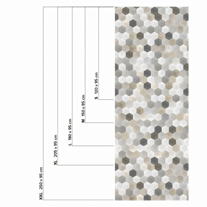 Hexagonal Ceramic Pattern 1 Floor - Sizes