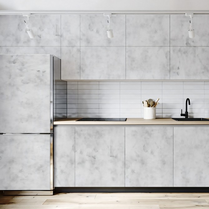 Cemento Gris Claro - vinilo lavable autoadhesivo opaco para paredes azulejos , muebles de cocinas frentes y copete lokoloko