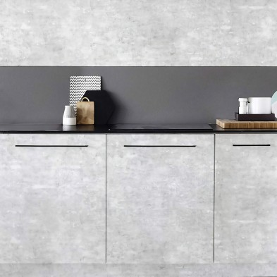 Cemento industrial claro - vinilo lavable autoadhesivo opaco para paredes y muebles de cocina, copetes y frentes lokoloko