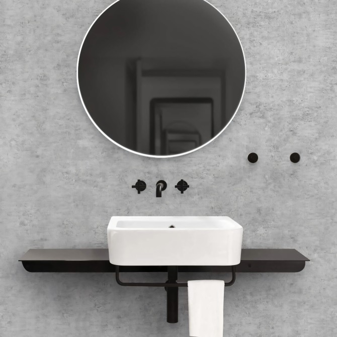 Cemento industrial nórdico - vinilo lavable autoadhesivo opaco para paredes azulejos y muebles de baño aseos lavabos, lokoloko