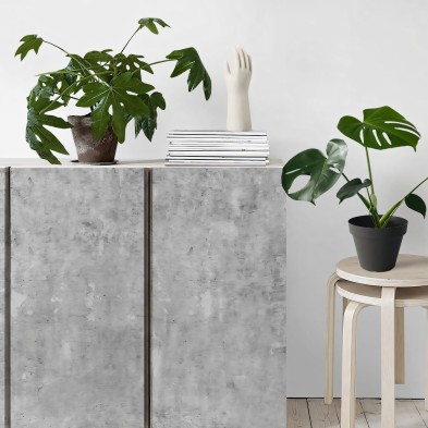 Cemento industrial oscuro - vinilo lavable autoadhesivo opaco para muebles salon comodas aparadores lokoloko