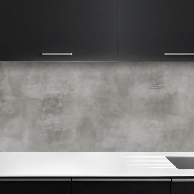 Dark grey concrete. Washable self-adhesive opaque vinyl for kitchen walls, backsplash. Lokoloko