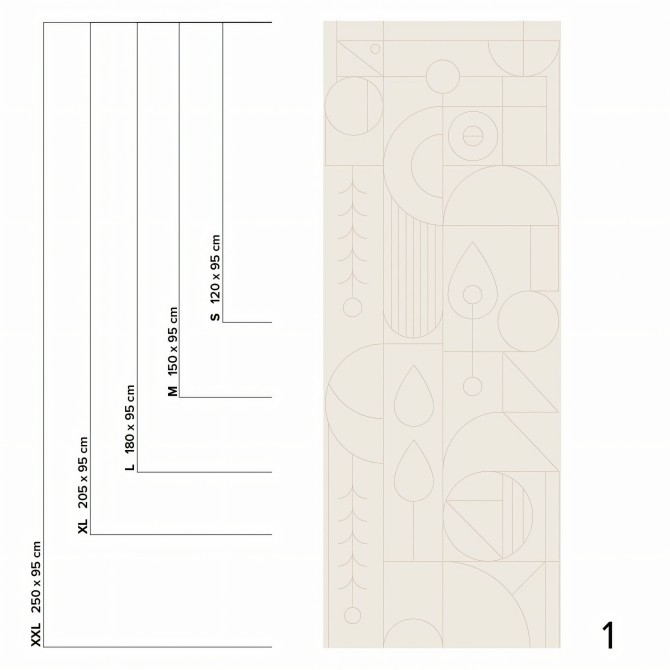 Line 2 - Pieza 1 - Vinilo mural autoadhesivo lavable para paredes de salón. Lokoloko