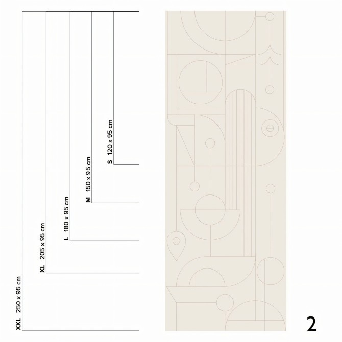 Line 2 - Pieza 2 - Vinilo mural autoadhesivo lavable opaco para decorar paredes. Lokoloko
