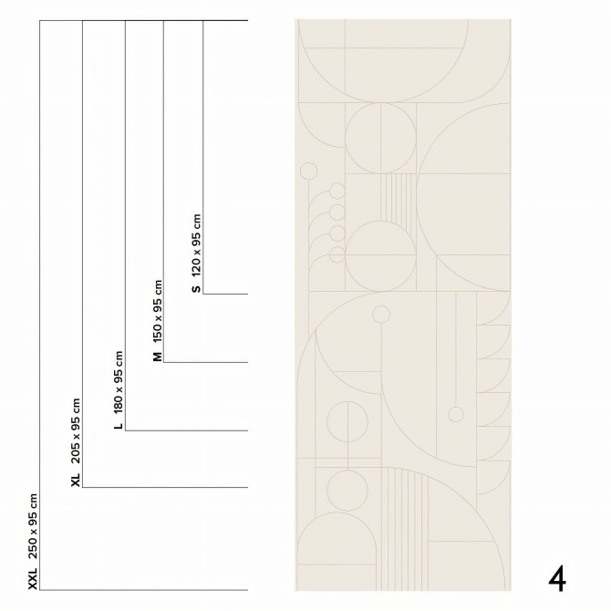Line 2 - Pieza 4 - Vinilo mural autoadhesivo lavable opaco para paredes. Lokoloko