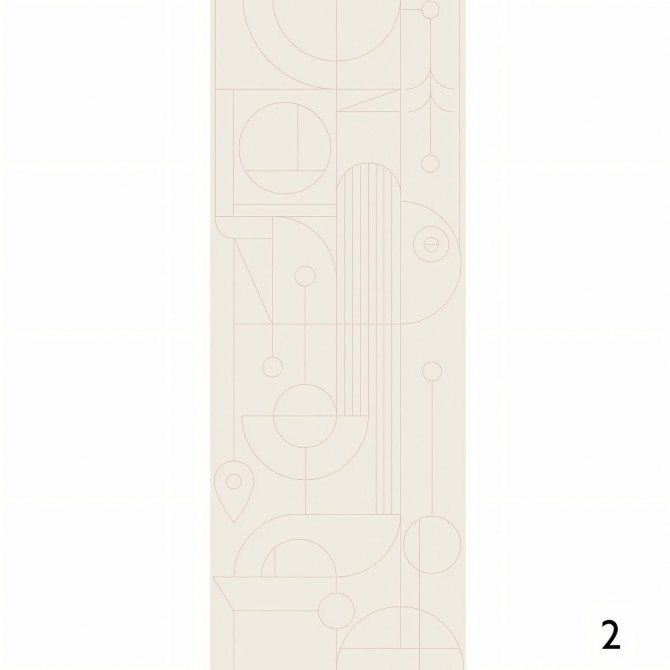 Line 2 - Papel pintado pared ecológico autoadhesivo para superficies lisas - Pieza 2 - Geometría crema - Lokoloko